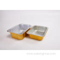 Rectangular Food Gold Color Aluminum Foil Food Container